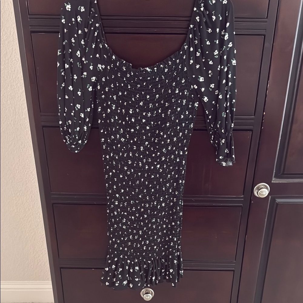 Pinkblush Black Ruched Bodycon Dress